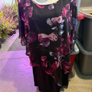 Floral Chiffon Overlay Dress mp39